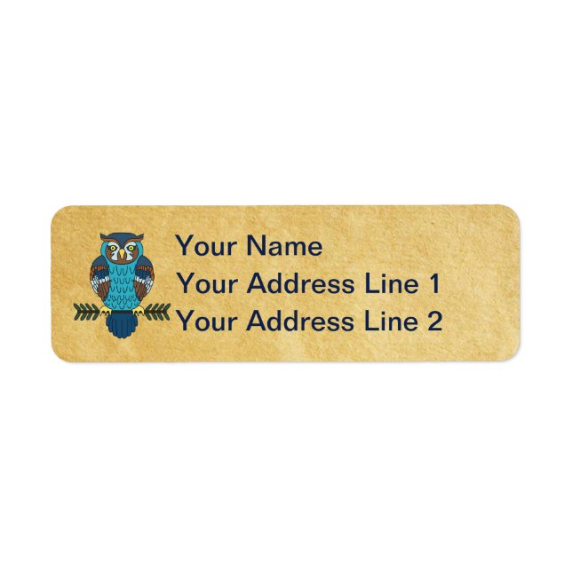 Nordic Folk Art Owl  Label (Front)