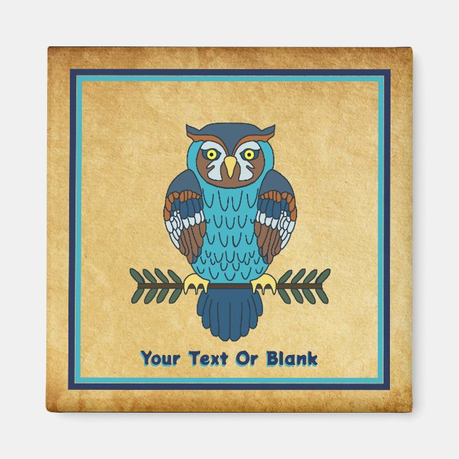 Nordic Folk Art Owl Magnet (Front)