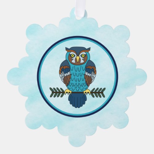 Nordic Folk Art Owl Ornament Card