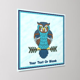 Nordic Folk Art Owl Peel And Stick Photo Tile