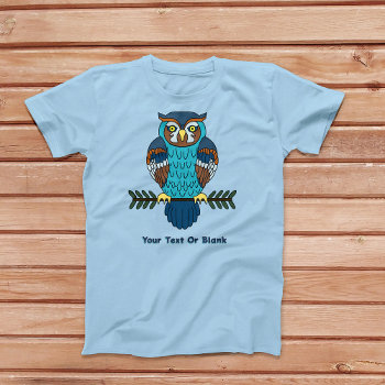 Nordic Folk Art Owl T-shirt by Bluestar48 at Zazzle