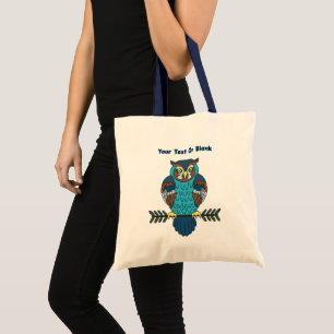 Nordic Folk Art Owl Tote Bag