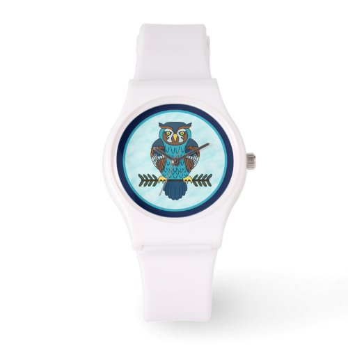 Nordic Folk Art Owl Watch