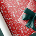 Nordic Folk Art Red Reindeer Antlers and Branches Wrapping Paper<br><div class="desc">Classic festive Christmas and holidays wrapping paper featuring an elegant illustration of reindeer and branches in Scandinavian Folk art Style</div>
