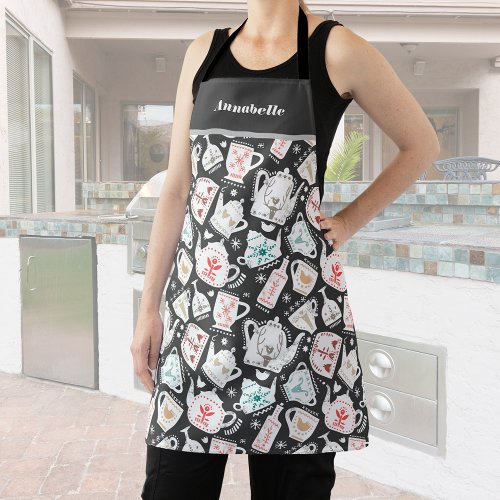 Nordic Folk Art Tableware Personalized Apron