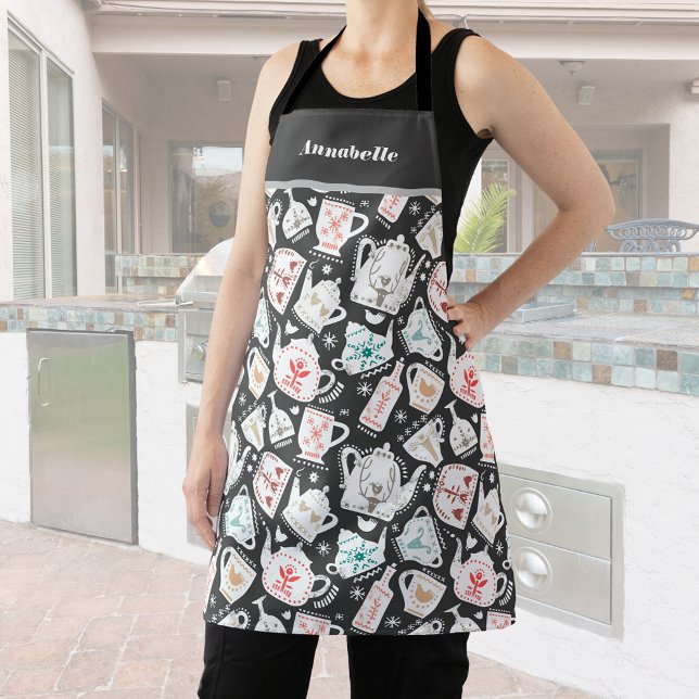 Nordic Folk Art Tableware Personalized Apron (Creator Uploaded)