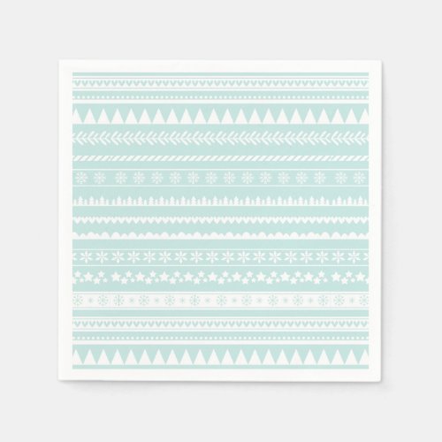 Nordic Folk Print Holiday Paper Napkin