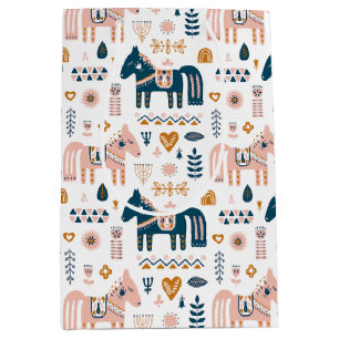 Nordic Folkart Horse Medium Gift Bag
