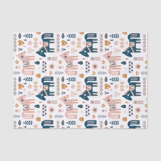 Nordic Folkart Horse Tissue Paper (Front)