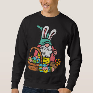 Nordic Garden Gnome Bunny Easter Eggs Basket Tomte Sweatshirt