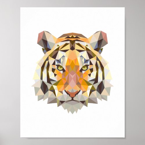 Nordic geometrical tiger design poster