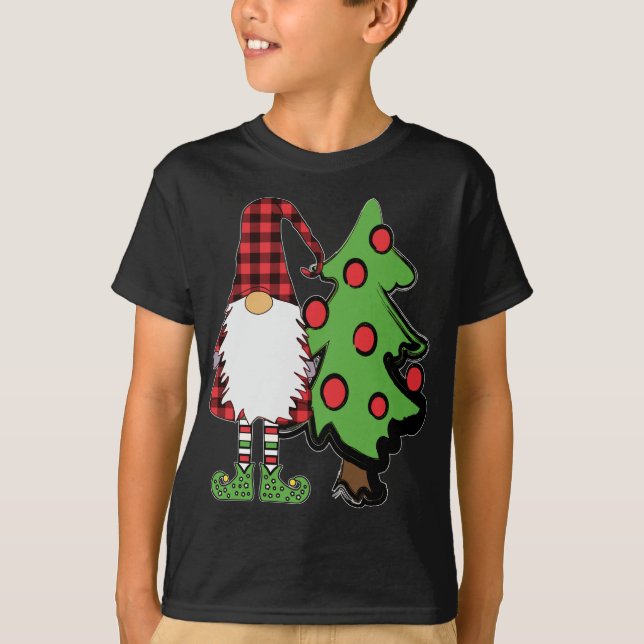 Nordic Gnome Christmas Tree Tomte Nisse Holiday Cu T-Shirt (Front)