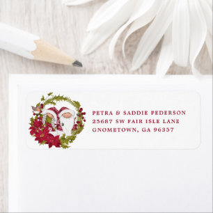 Nordic Gnome Christmas Wreath Label