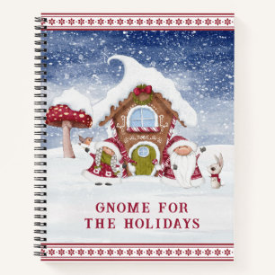 Nordic Gnome for the Holidays Spiral Notebook