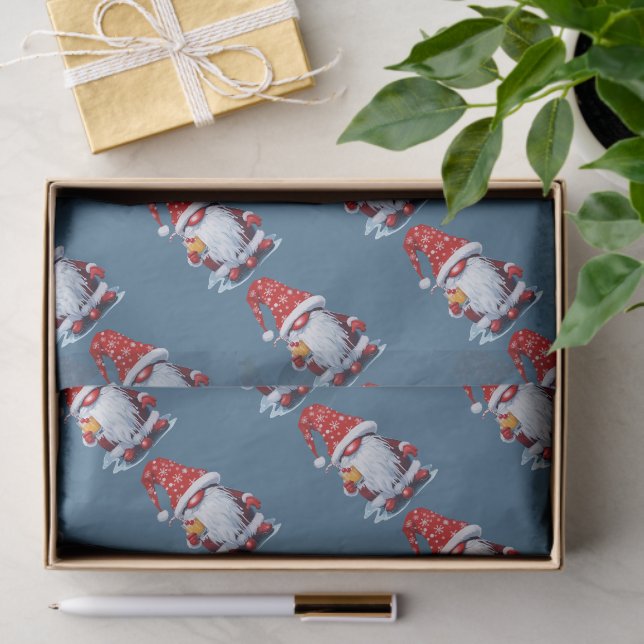 Nordic Gnome Holding A Candy Cane Cocktail Tissue Paper (Gift)