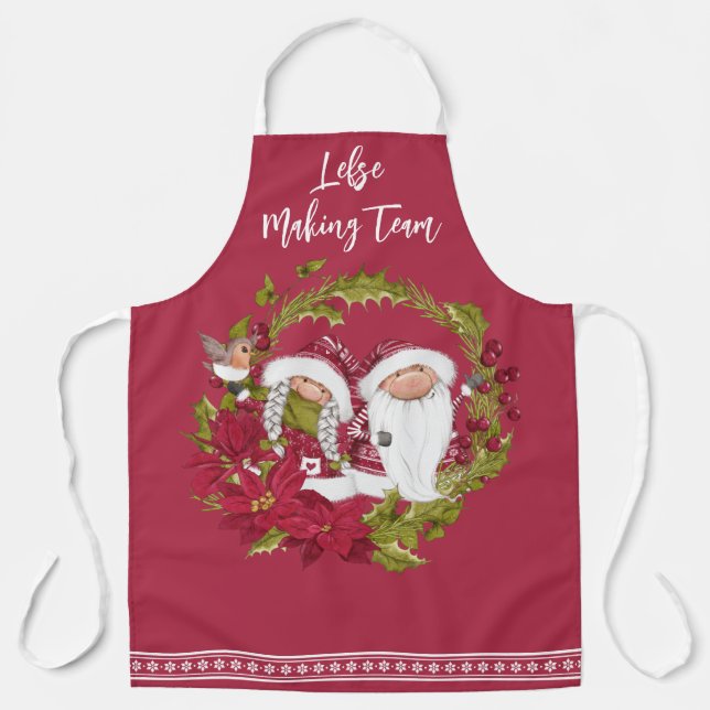Nordic Gnome | Lefse Making Team Apron (Front)