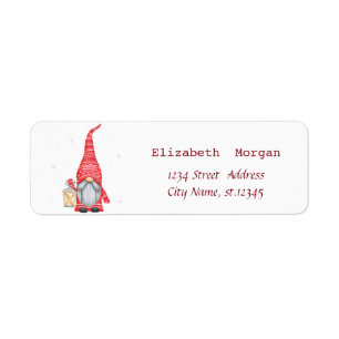 Nordic Gnome  Merry Christmas  Label