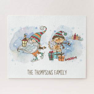 Nordic Gnome Personalized Christmas Jigsaw Puzzle