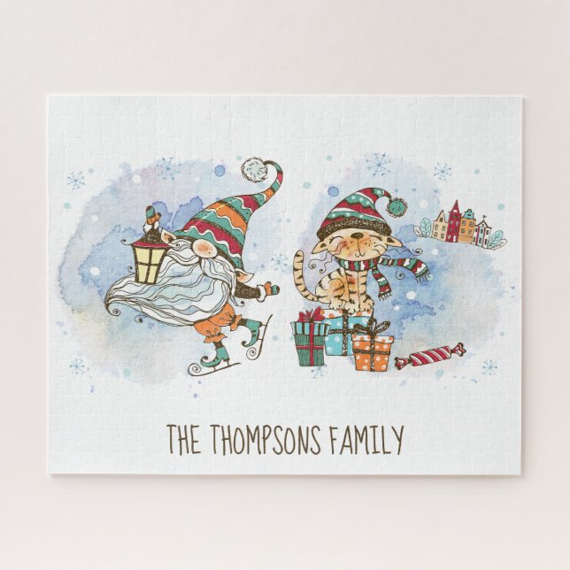 Nordic Gnome Personalized Christmas Jigsaw Puzzle (Horizontal)