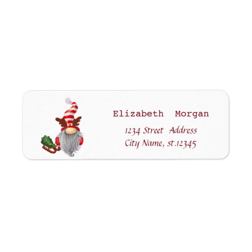 Nordic Gnome Sleigh Pine Tree Label