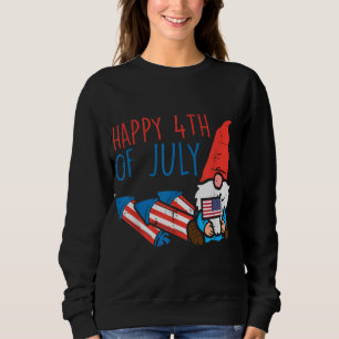 Nordic Gnome US Flag Happy 4th Of July Garden Patr Sweatshirt