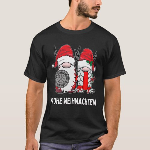 Nordic Gnome Viking Tomte Couple Frohe Weihnachten T_Shirt