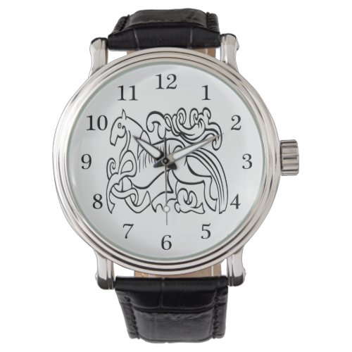 Nordic Horse black and white graphic image Watch