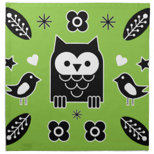 Nordic Horse Folk Art Gift Cloth Napkin