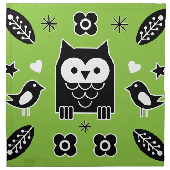 Nordic Horse Folk Art Gift Cloth Napkin (Front)