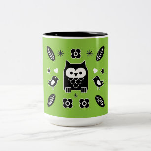 Nordic Horse Folk Art Gift Two-Tone Coffee Mug