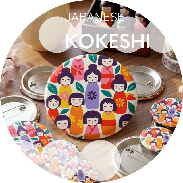 Nordic-Japanese Illustration –KOKESHI Button (Creator Uploaded)