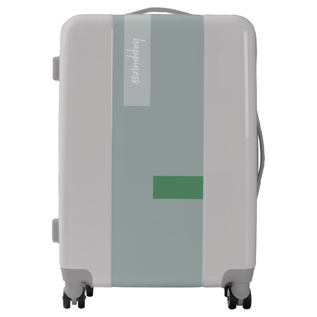 Nordic Kale Green Design Luggage (Front)