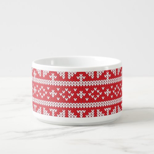 Nordic Knit Holiday Sweater Print  Bowl