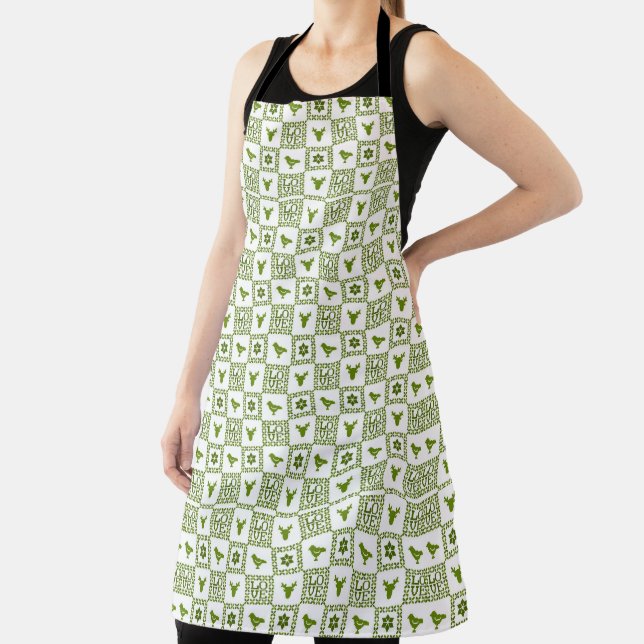 Nordic Knit Pattern Holiday Elements Apron (Insitu)