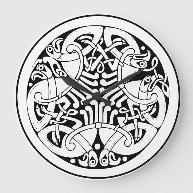 Nordic Knotwork – Viking Mythology Art Large Clock (Front)