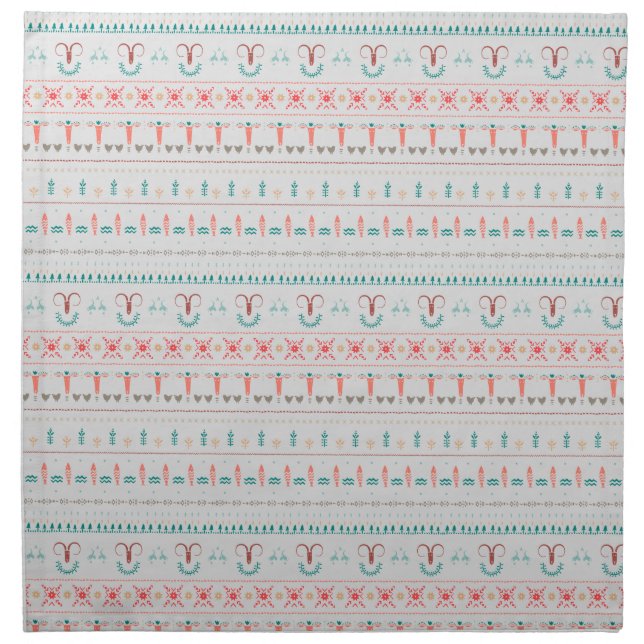 Nordic Light Winter Pattern Cloth Napkin (Front)