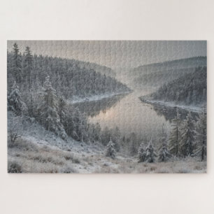 Nordic Majesty - Scandinavian Winter Landscape Jigsaw Puzzle