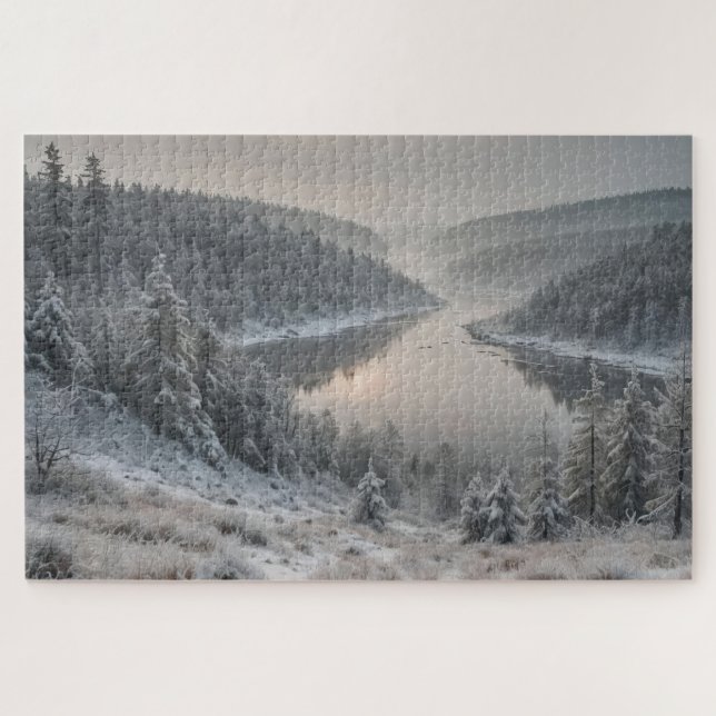 Nordic Majesty - Scandinavian Winter Landscape Jigsaw Puzzle (Horizontal)