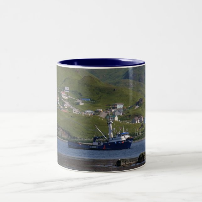 Nordic Mariner, Crab Boat in Dutch Harbor, AK Two-Tone Coffee Mug (Center)