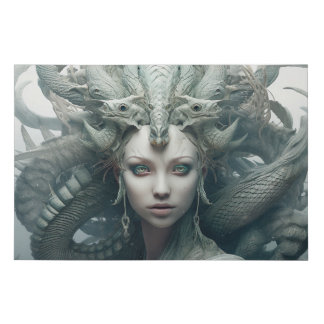 Nordic Medusa Faux Canvas Print