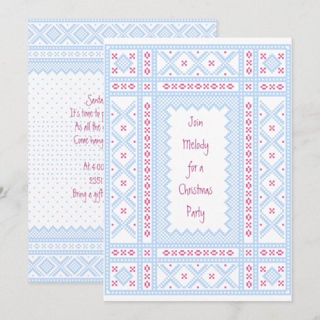 Nordic Merry Christmas Invitation (Front/Back)