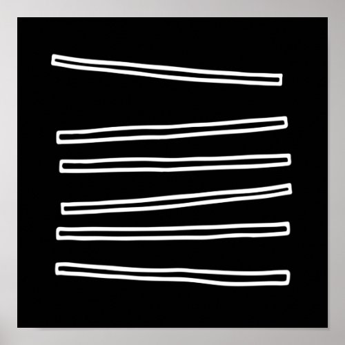 Nordic Minimalist Black White Abstract Geometric Poster