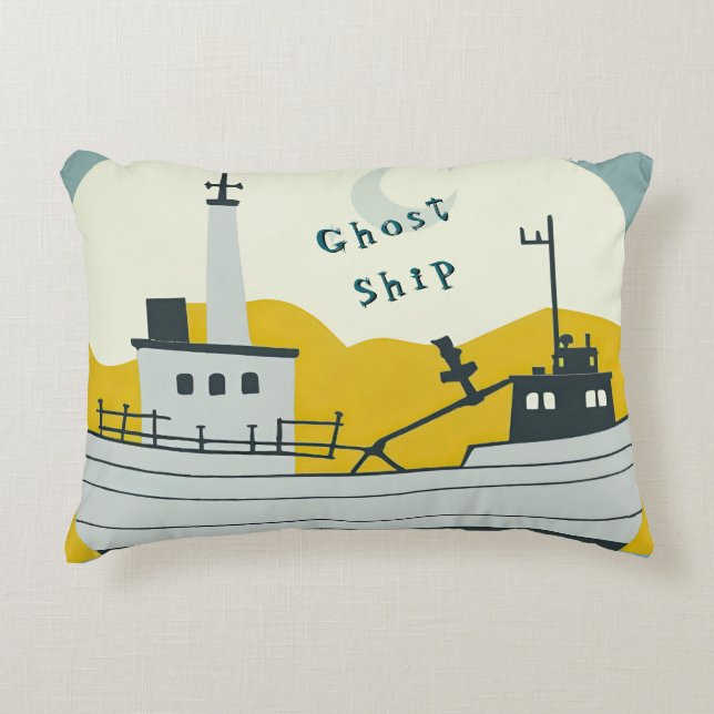Nordic Moon Boat  Accent Pillow (Front)