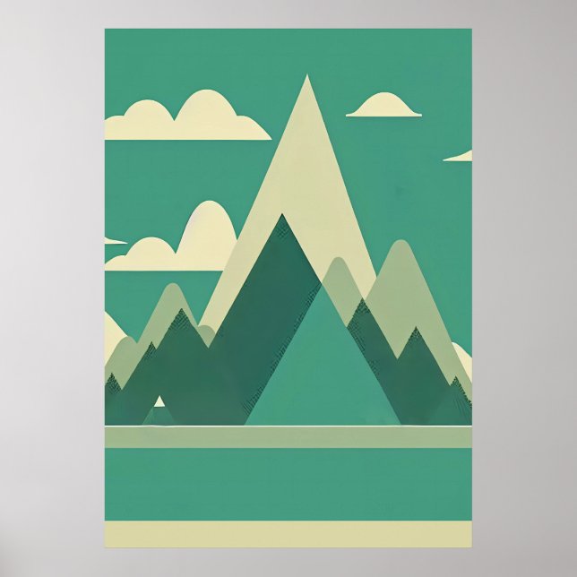 Nordic Mountain Abstract Wall Art Poster (Front)