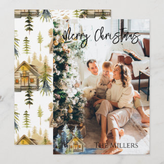 Nordic/Mountain Photo Christmas Card Personalized