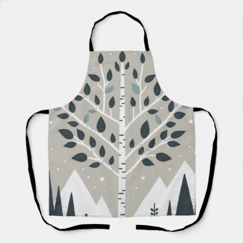 Nordic Mountains and Birch Tree Apron