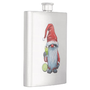 Nordic Nisse Gnome Gonk Holding A Glass Of Lime Flask