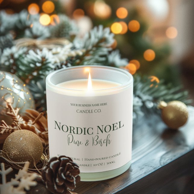 Nordic Noel Pine & Birch Candle Label (Creator Uploaded)