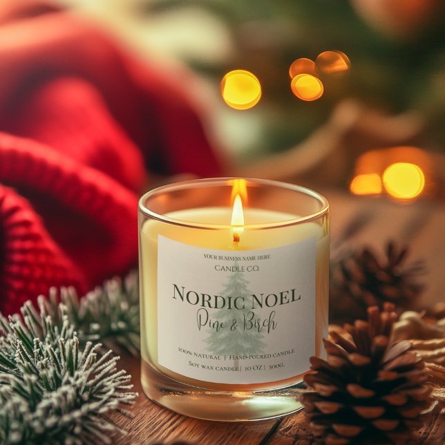 Nordic Noel Pine & Birch Candle Label (Creator Uploaded)
