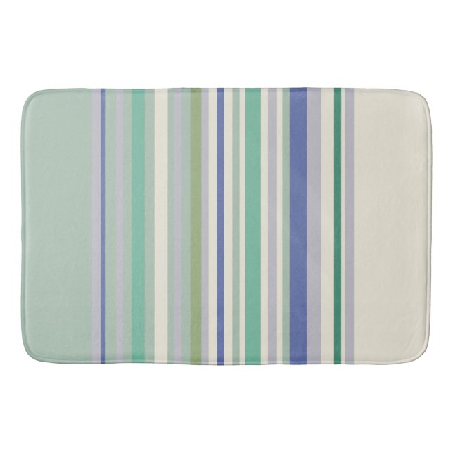 Nordic Pastel Geometric Pattern Bath Mat (Front)